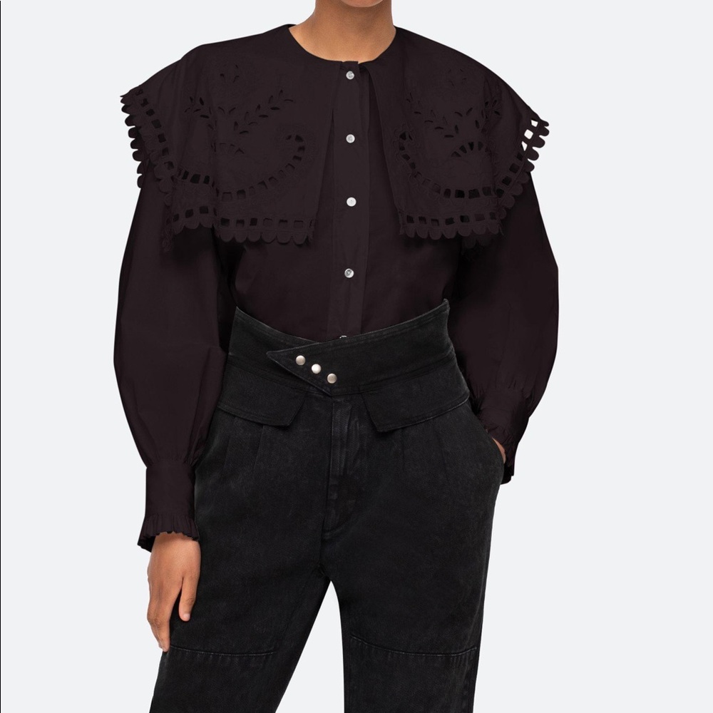 Sea NYC black santos blouse size S, used once